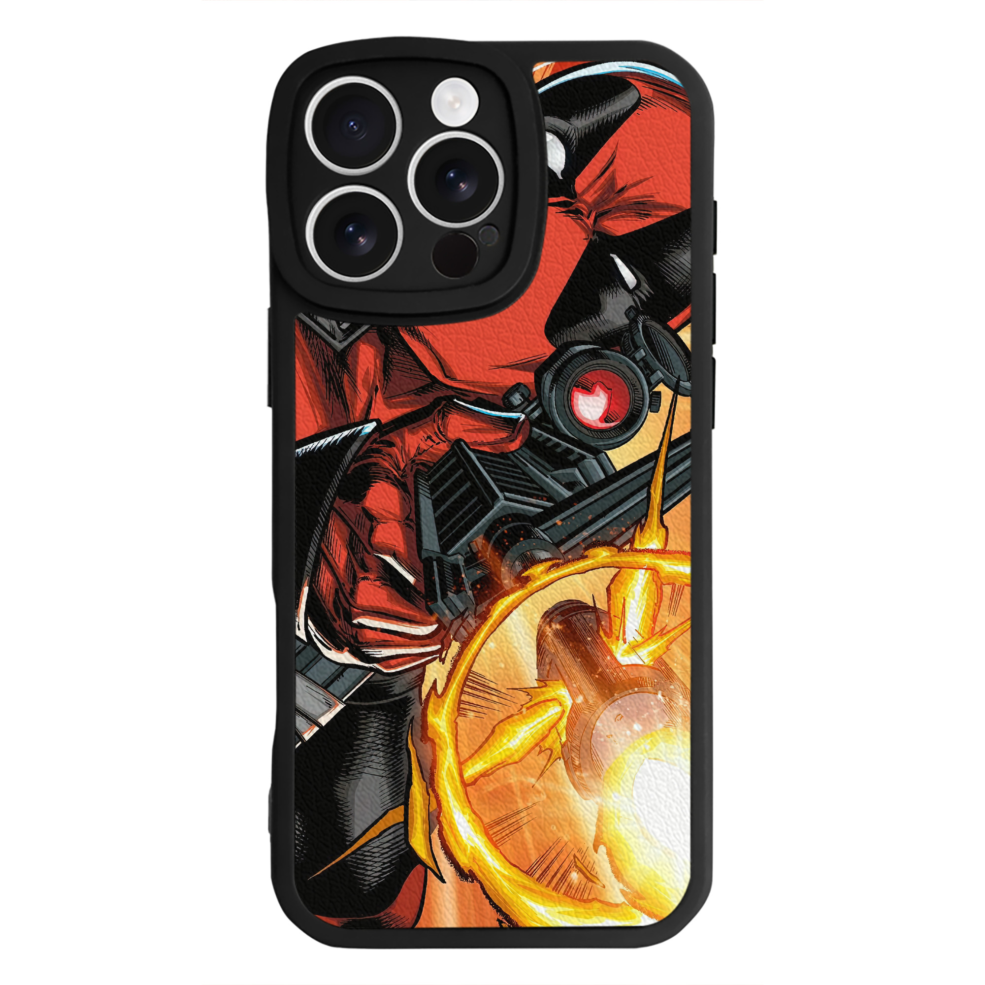 （画像用） Deadpool デッドプール 【iPhone 16シリーズ対応】シリコンスマホケース（レザー調） 材質：シリコン